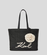 Torba plażowa z rafii z kwiatem Karl Lagerfeld Karl Lagerfeld