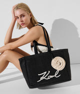 Torba plażowa z rafii z kwiatem Karl Lagerfeld Karl Lagerfeld